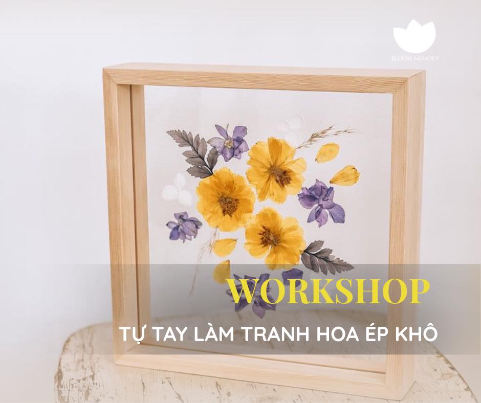 workshop tranh hoa ép khô