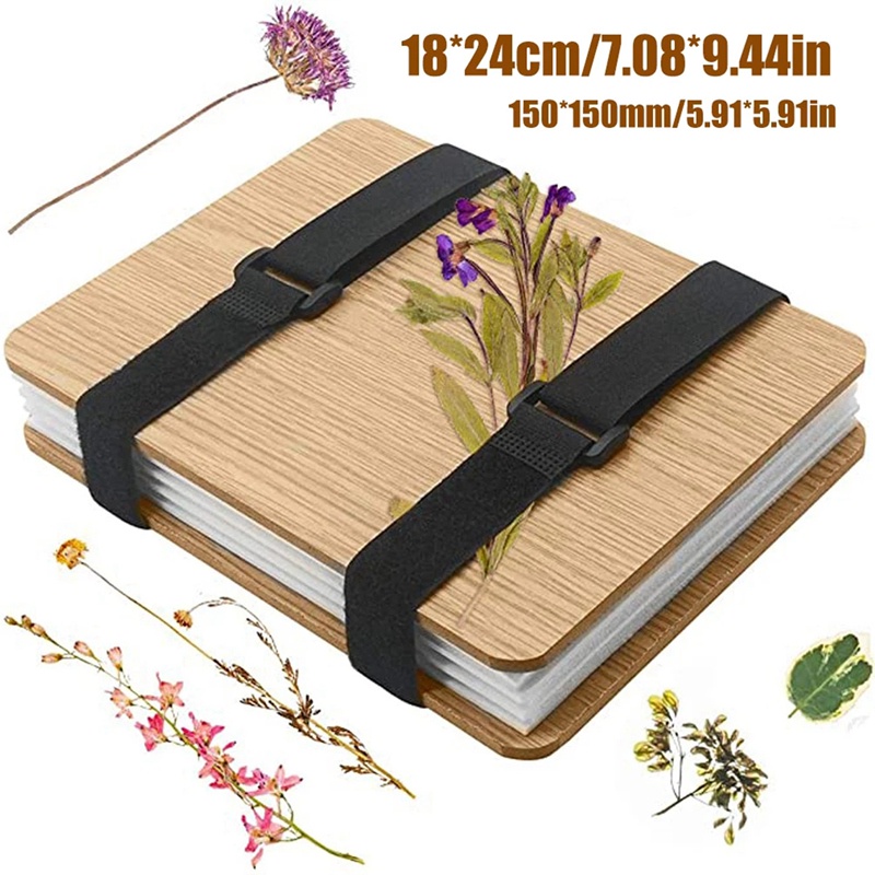 Bộ dụng cụ nhỏ xinh để ép hoa (sách, giấy nến, vật nặng)